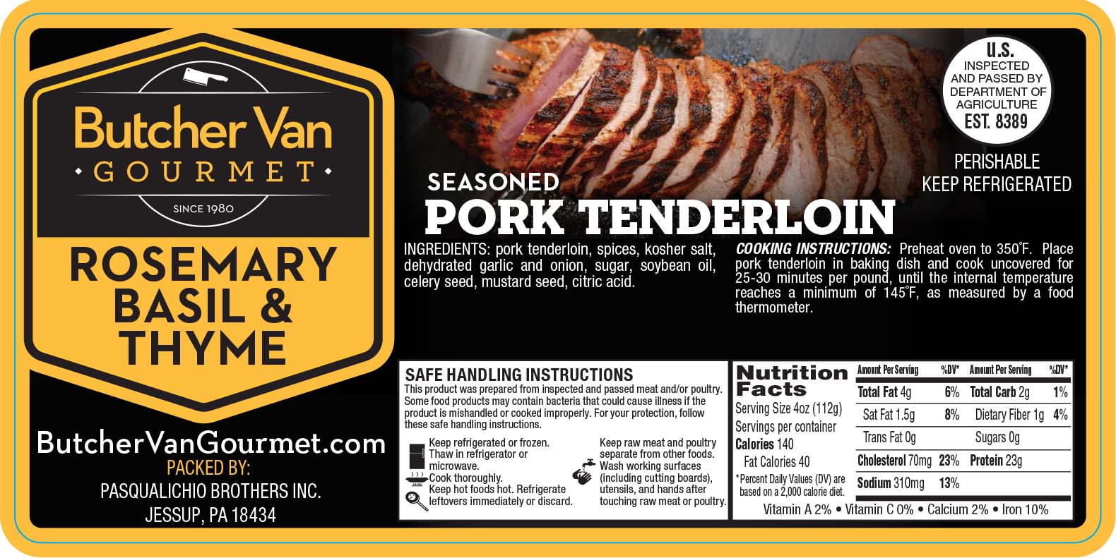 Rosemary Basil & Thyme Seasoned Pork Tender