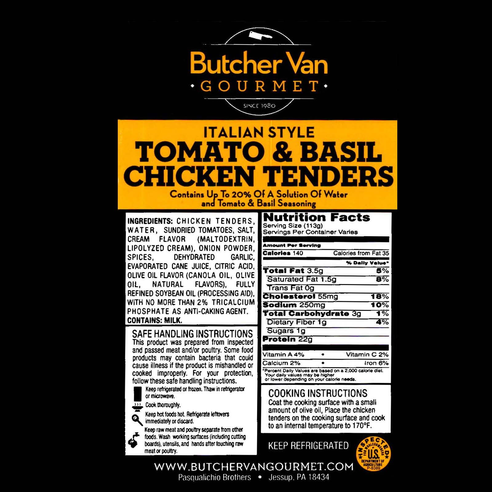 Tomato & Basil Seasoned Chicken Tenders